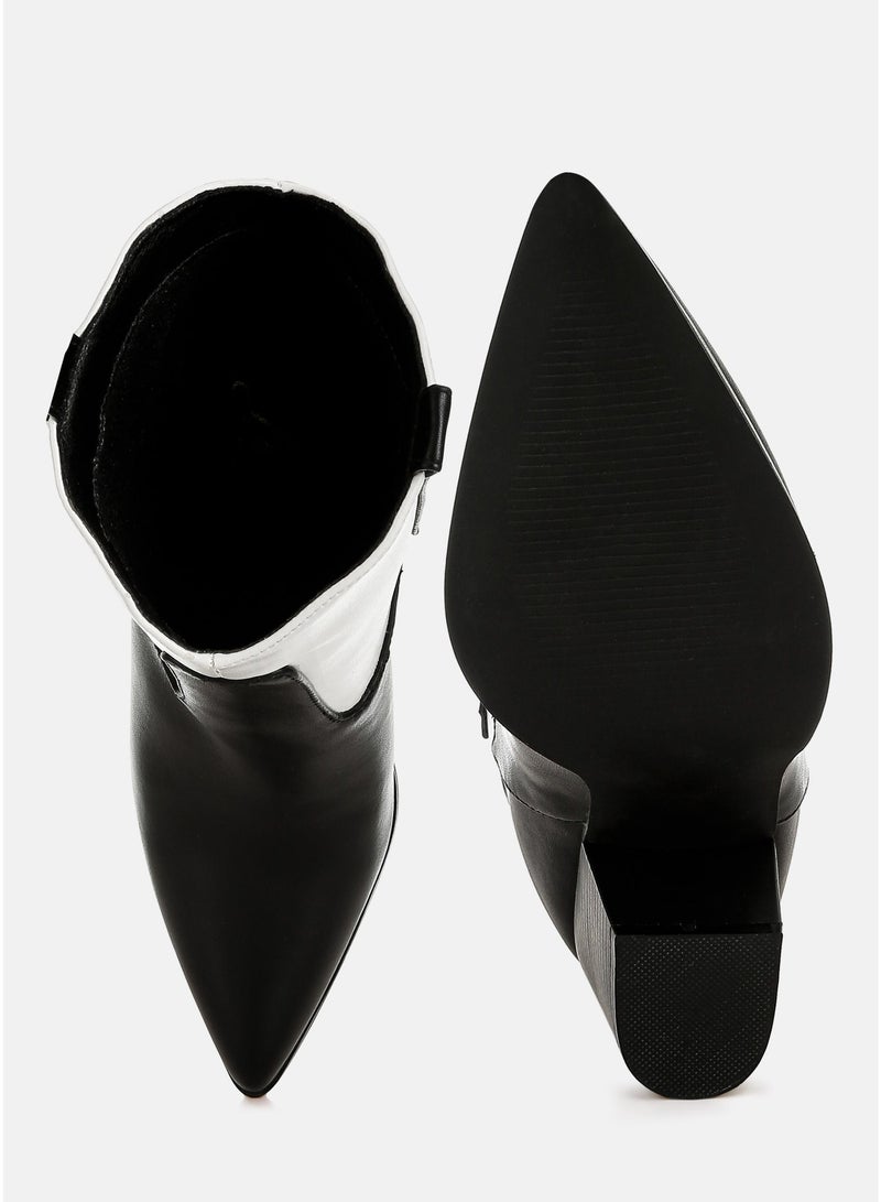 London Rag Two Tone Cowboy Boots in Black and White - Image 5