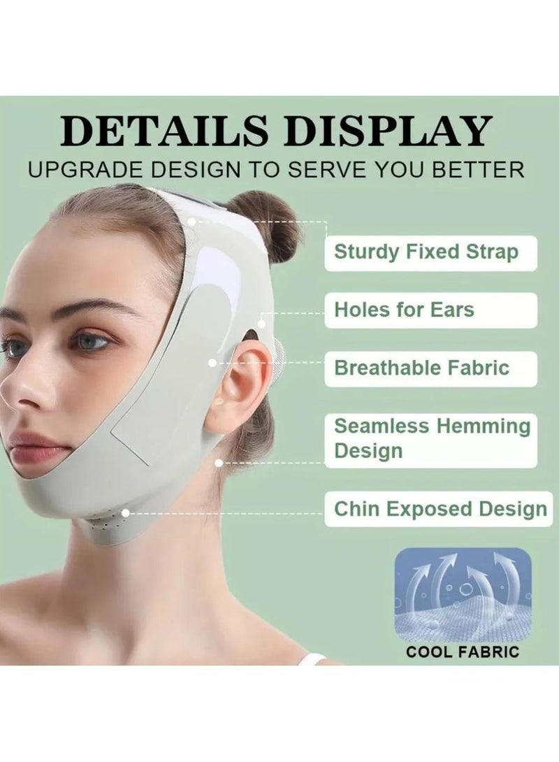 Al Kanzi Double Chin Reducer,V Line Mask Face Lifting Strap,Face Lift Chin Strap Sculpting Tool,Reusable Face Shaper and Lifting Belt,Chin Up Eliminator,Exclusive Formula For Efficient Improvement(Green)  - Image 4
