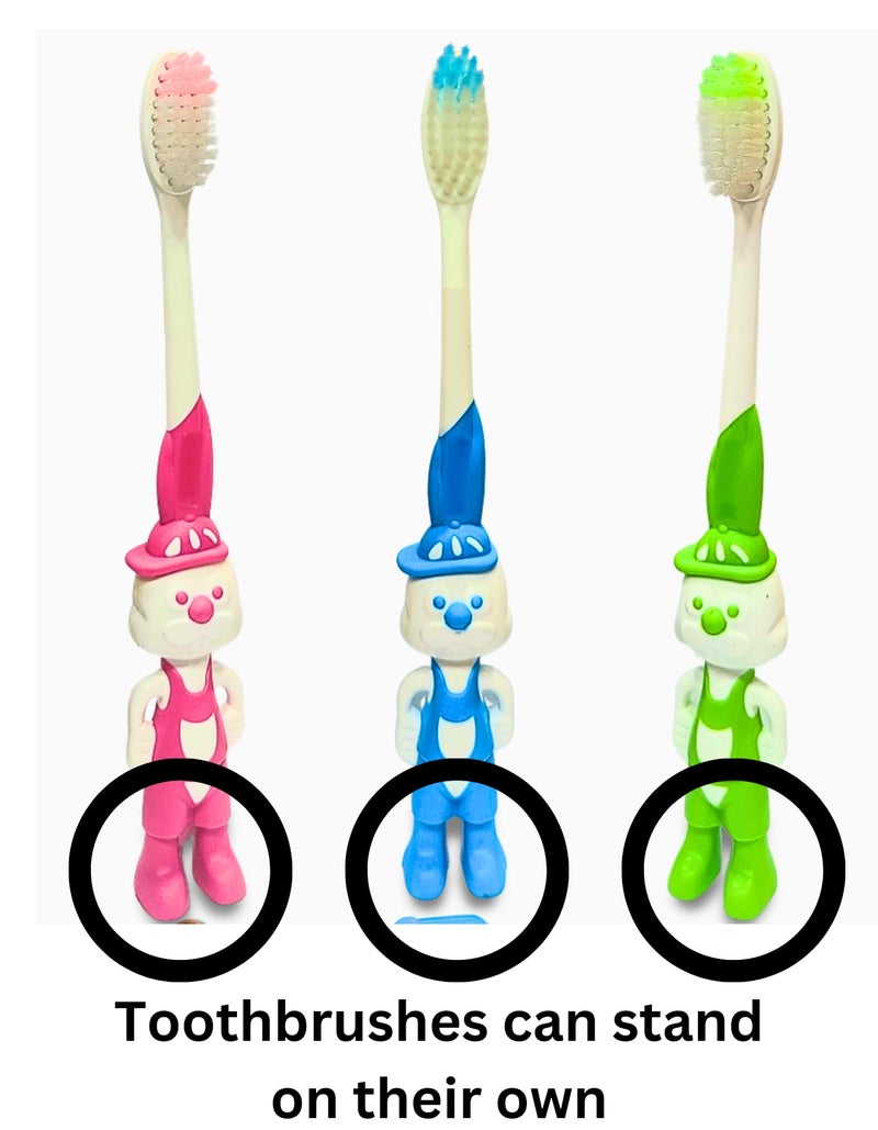 BigBro Kids Toothbrush with Soft Bristles Fancy Cartoon Designs Toothbrushes with Protection Cap and Cover for Age 2+ Children Boys and Girls (Combo of 3 Toothbrushes + 3 Caps + 3 Covers) - Image 4