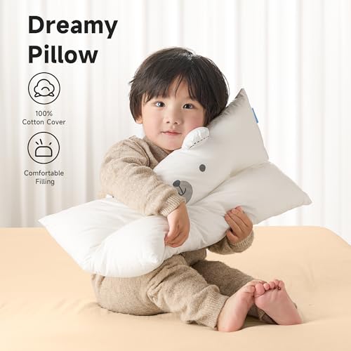 Choc chick Toddler Pillow,20X14inches Machine Washable Soft Hypoallergenic Kids Pillows,Child Cute Animal Perfect Toddler Pillows for Sleeping 2 Year Old (Bear) - Image 5