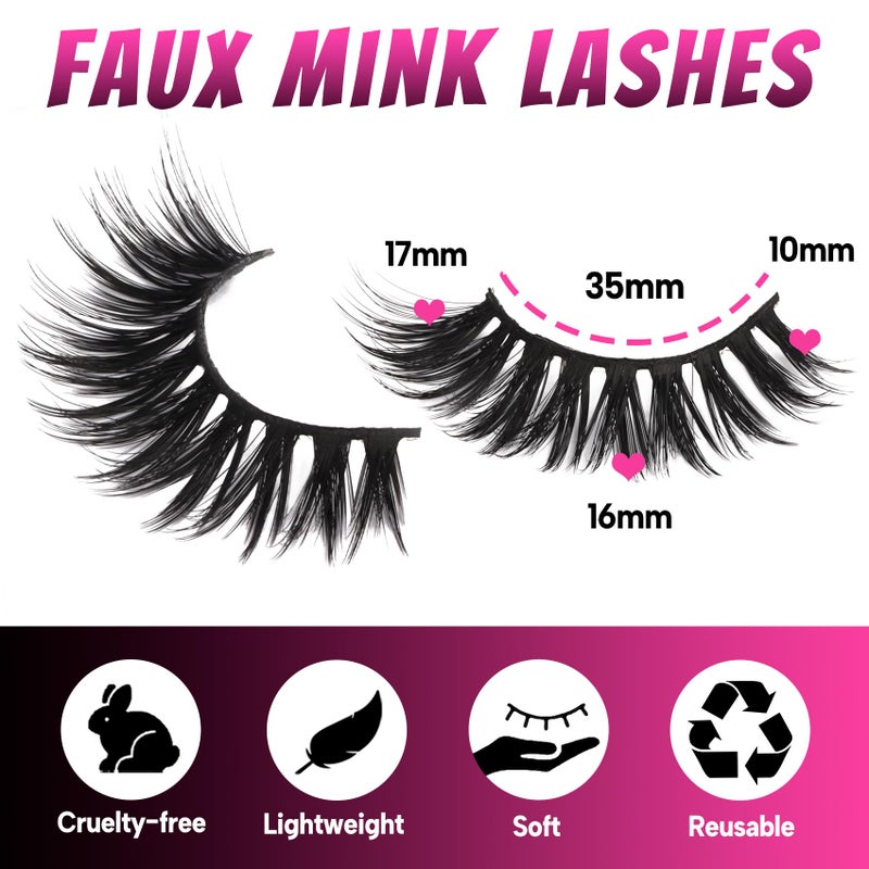 Veleasha Lashes 10 Pairs Natural Fluffy False Eyelashes Soft Wispy Lashes 3D Faux Mink Lashes Pack (V42) - Image 2