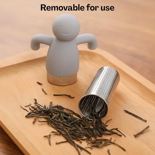 Flavizo Stainless Steel Tea Strainer Infuser with Fine Mesh Filter for Loose Leaf Herbal, Durable Reusable Handles for Hanging on teapots - Grey - Image 3
