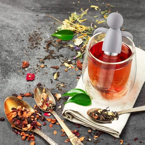 Flavizo Stainless Steel Tea Strainer Infuser with Fine Mesh Filter for Loose Leaf Herbal, Durable Reusable Handles for Hanging on teapots - Grey - Image 5