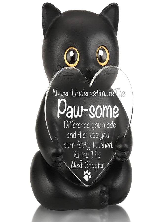 FOUGSTA Super Cute Heartfelt Black Cat Resin Figurine, Inspirational Gift for College Student Life Transition, Motivational Desk Decor for Cat Lovers, Encouraging Present for Coworker New Journey, XXS59 - Image 1