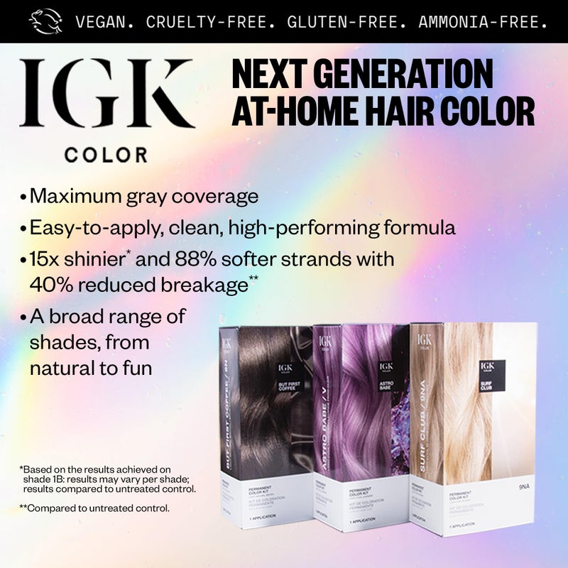 iGK طقم صبغة شعر IGK الدائمة | 5GM دافئ - بني ماهوجني ذهبي | تغطية 100% للشيب + تقوية + لمعان | خالي من الأمونيا - Image 3