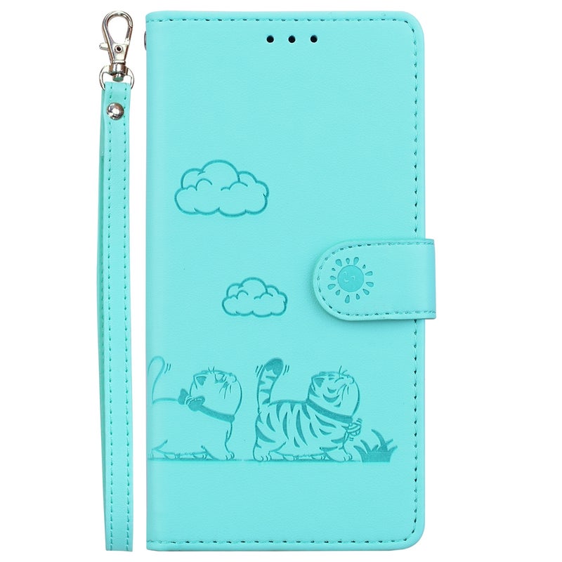 HuHa Case Cover For Honor 90 Lite Cute Cats RFID Leather Phone Case(Green) - Image 2
