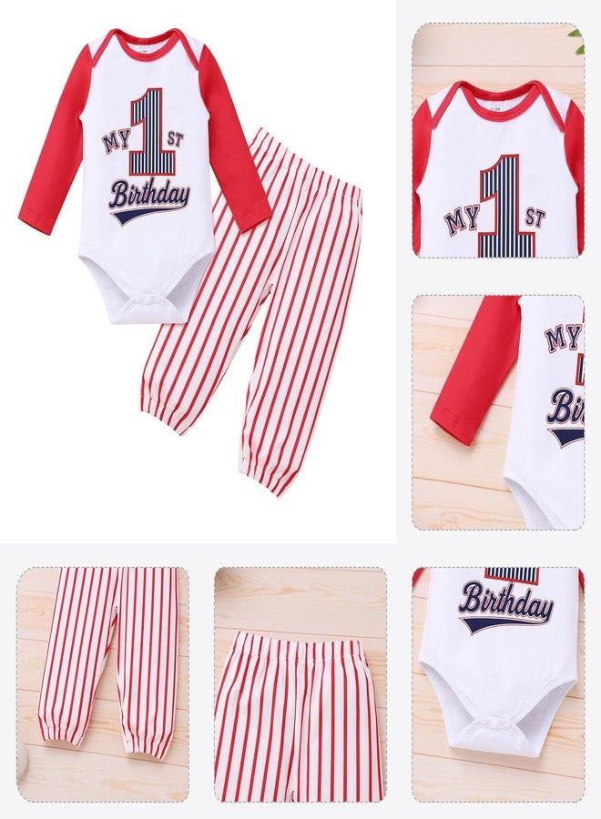 IKADEX Baby First Birthday Outfit Boy 9 12 18 Months Long Sleeve Baseball Romper and Pants Sets Newborn Fall Cake Smash Clothes - Image 5