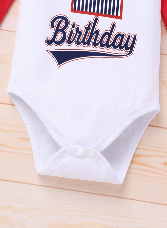 IKADEX Baby First Birthday Outfit Boy 9 12 18 Months Long Sleeve Baseball Romper and Pants Sets Newborn Fall Cake Smash Clothes - Image 4