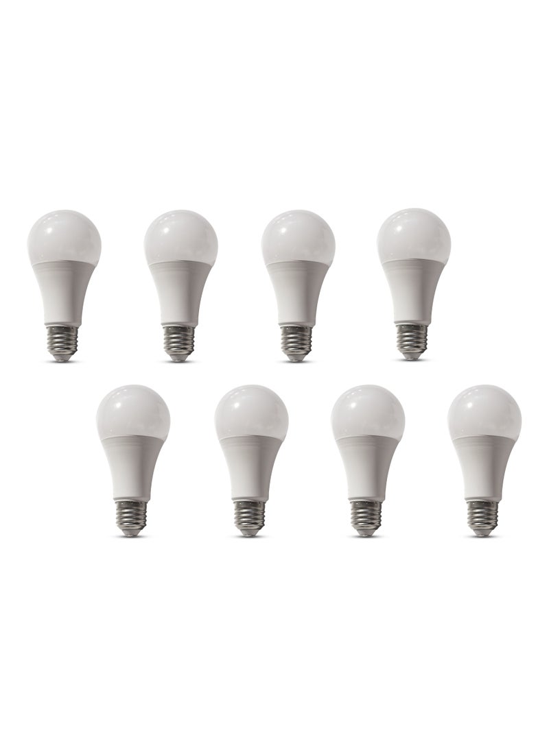 8 Bulbs, |Material : Plastic × Aluminum|12 Watt|White Light Temperature