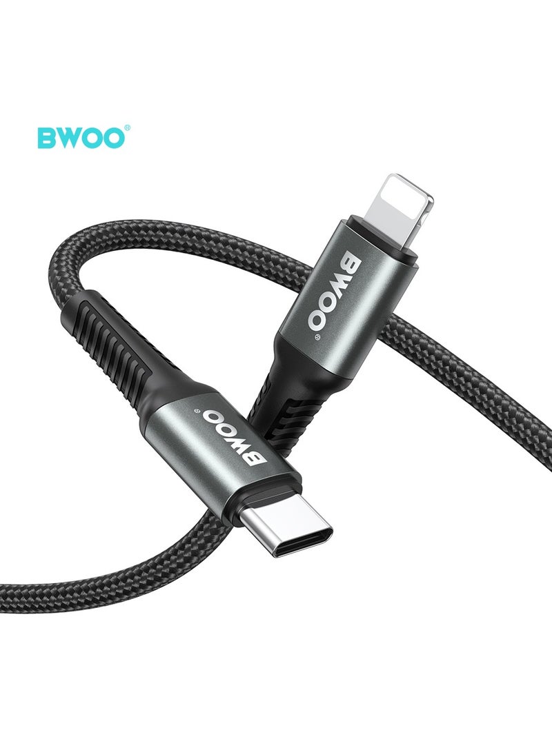 BWOO Type-C To Lightning Fast Charging Data Cable 3M Black - Image 2