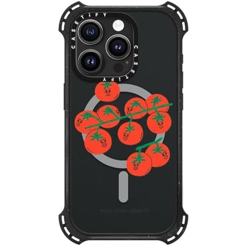 Casetify Bounce iPhone 15 Pro Case 【6X Military Grade Drop Tested / 21.3ft Drop Protection/Compatible with Magsafe】 - Cherry Tomatoes - Triple Black - Image 4