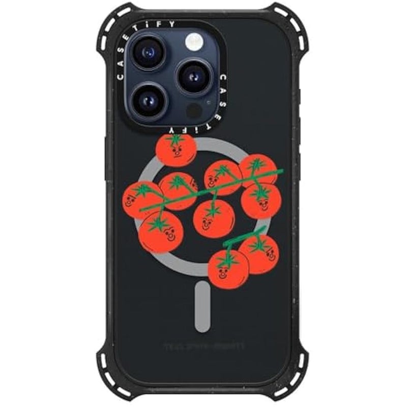 Casetify Bounce iPhone 15 Pro Case 【6X Military Grade Drop Tested / 21.3ft Drop Protection/Compatible with Magsafe】 - Cherry Tomatoes - Triple Black - Image 2
