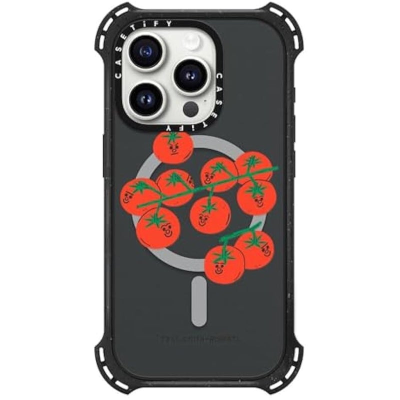 Casetify Bounce iPhone 15 Pro Case 【6X Military Grade Drop Tested / 21.3ft Drop Protection/Compatible with Magsafe】 - Cherry Tomatoes - Triple Black - Image 3