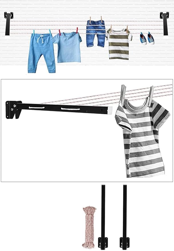 Generic Shivansh Collection Heavy Duty Wall Mounted Cloth Drying Stand Foldable Drying Rack for Balcony and Home Versatile Cloth Hanger and Dryer Stand Multicolor  - Image 4