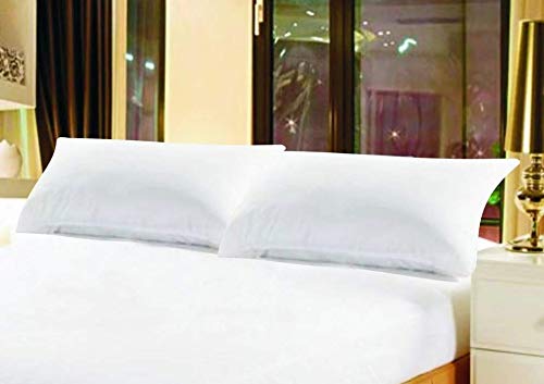 Daksh Solid 300 TC 100% Cotton 2 Piece Pillow Cover, 20" x 30", White - Image 2