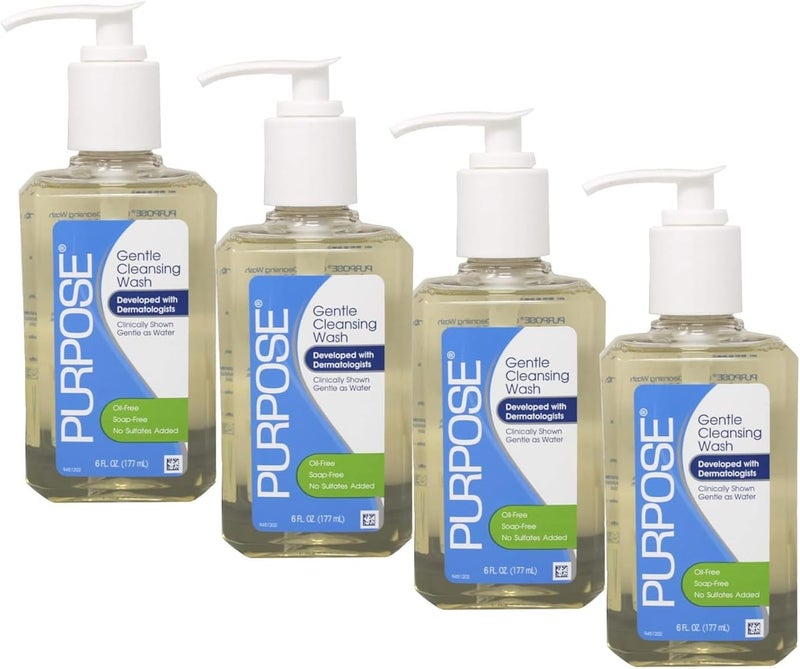 Purpose Gentle Cleansing Wash - 6 Fl Oz (Pack of 4) - Hypoallergenic and Soap-Free Face Cleanser - Image 1