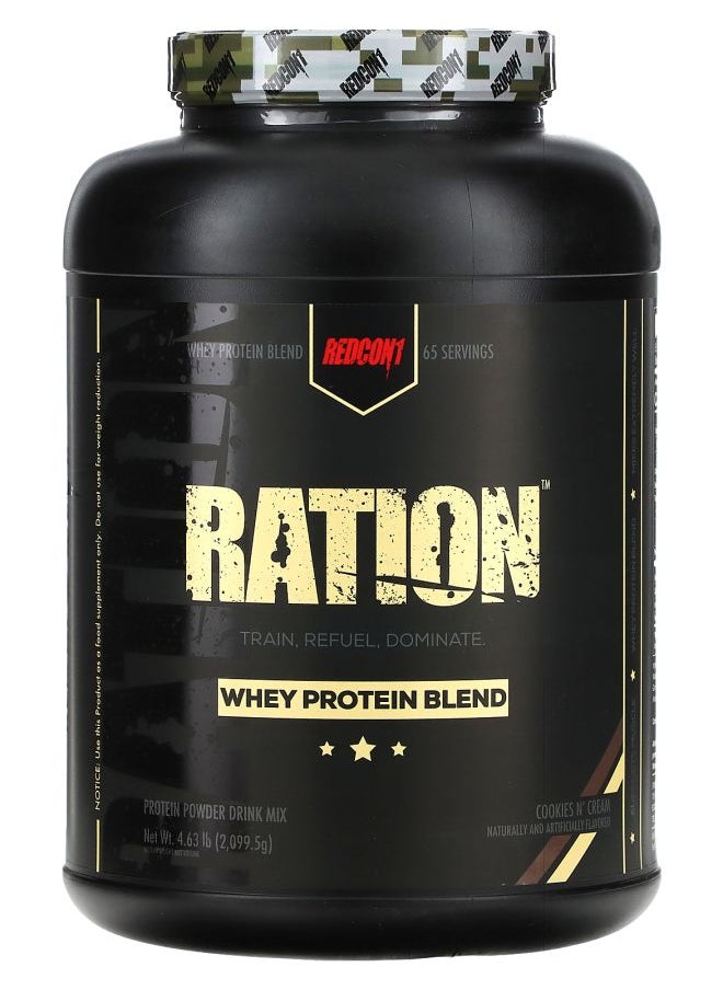 REDCON1 Ration Whey Protein Blend Cookies N' Cream 4.63 lbs (2099.5 g) 
