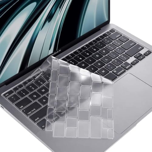 Oaky Keyboard for MacBook Air M1 13 inch 2020 Release Model A2179, A2337 Touch ID & Retina Display Ultra Thin Keyboard Cover Waterproof Dust-Proof Keyboard Protector Protective Skin - TPU Clear - Image 1