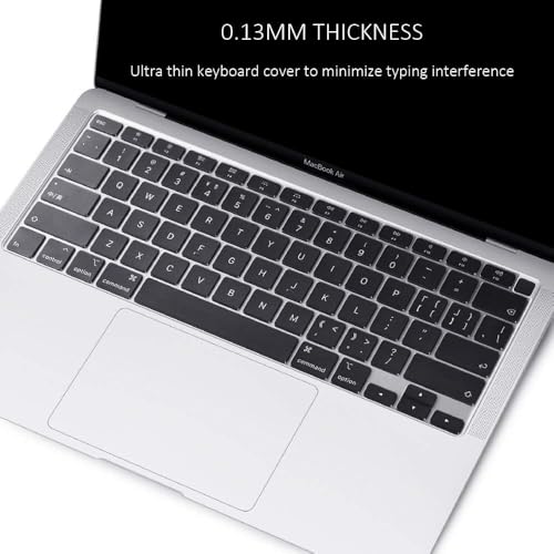Oaky Keyboard for MacBook Air M1 13 inch 2020 Release Model A2179, A2337 Touch ID & Retina Display Ultra Thin Keyboard Cover Waterproof Dust-Proof Keyboard Protector Protective Skin - TPU Clear - Image 3