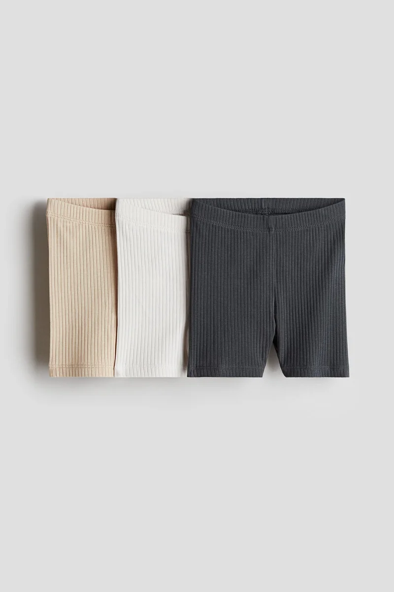 H&M 3-pack ribbed cycling shorts