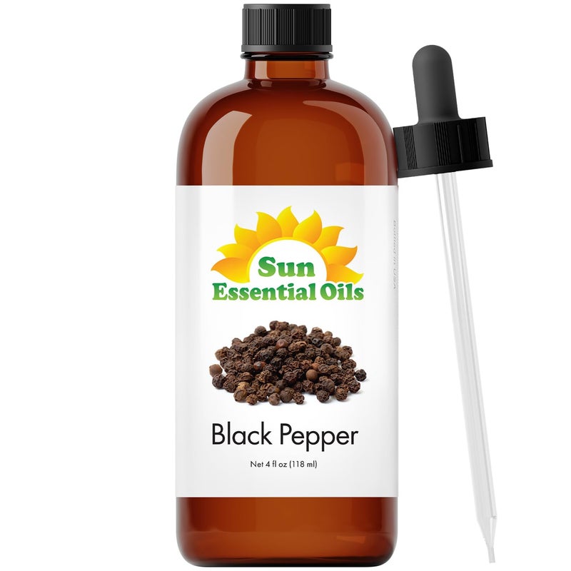 Sun Essential Oils - Black Pepper 4oz Bottle for Diffuser, Humidifier, Aromatherapy, Self and Home Care - Black Pepper Oil - Aromatherapy Oil - Image 1