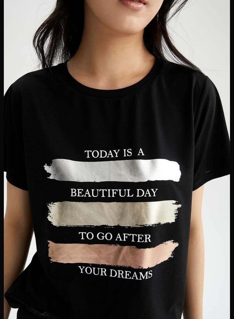 DeFacto Regular Fit Short Sleeve Printed T-Shirt
