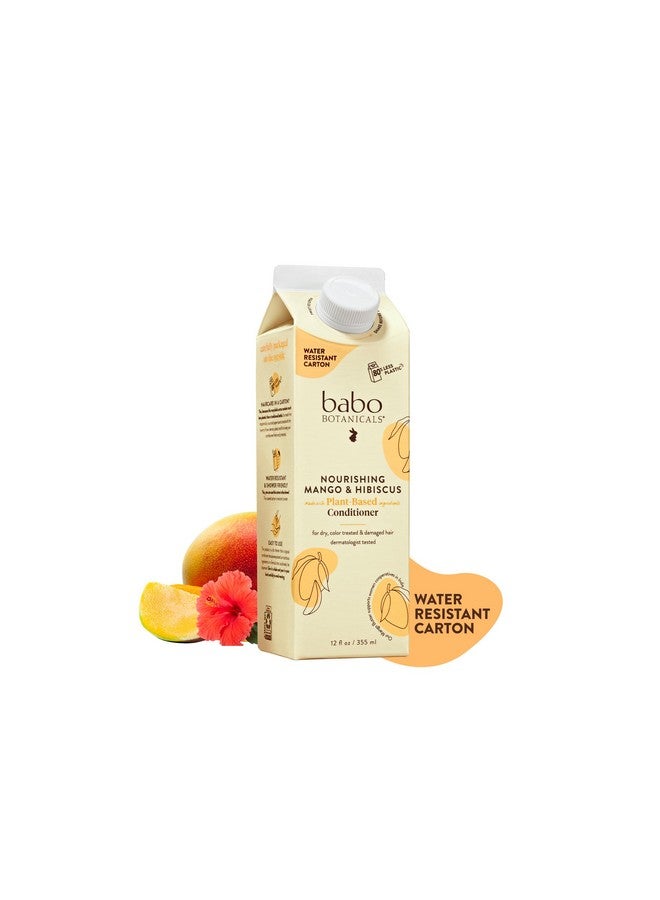 بابو بوتانيكالز بلسم مغذي بالمانجو والكركديه للشعر الجاف التالف والمعالج بالألوان، يرطب وينعم، كرتون مقاوم للماء، 80% بلاستيك أقل، نباتي، خالي من السيليكون - Image 1