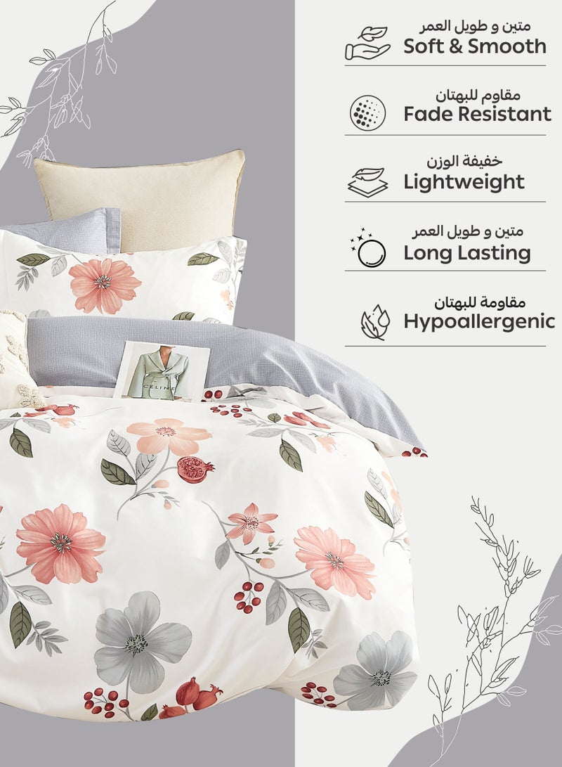 Donetella Printed Duvet Set, King Size Fits 200x200 cm - 6-Pcs Bed Set, Microfiber Fabric - 1 Duvet Cover, 1 Fitted Sheet, 2 Pillow Shams, 2 Pillowcases (Filler Not Included) - Image 4