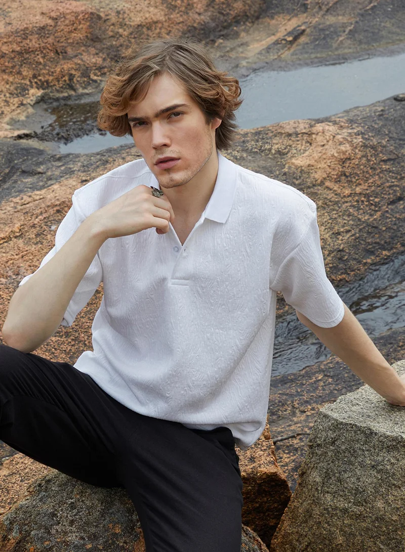 Men's Daisy White Ripple-Tactile T-Shirt