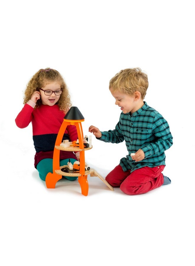 Tender Leaf Toys Cosmic Rocket Set 11 Pcs Wooden Rocket And Outer Space Themed Playset For Kids Develop Imaginative Role Play And Science Interest Age 3+ - Image 3