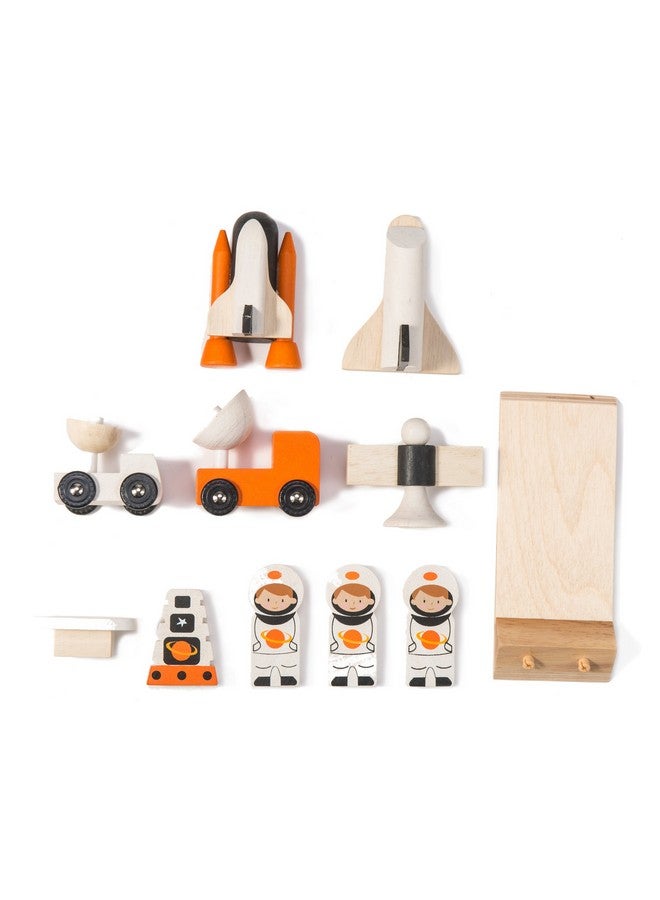Tender Leaf Toys Cosmic Rocket Set 11 Pcs Wooden Rocket And Outer Space Themed Playset For Kids Develop Imaginative Role Play And Science Interest Age 3+ - Image 2