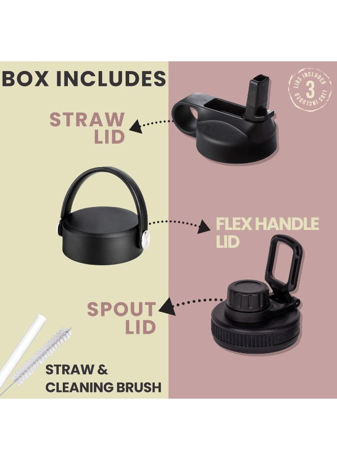 S2C 1200ml Stainless Steel Insulated Water Bottle - Keeps Drinks Cold 24H & Hot 12H, Leakproof, 3 Lids for Camping & Outdoor Adventures - Image 5