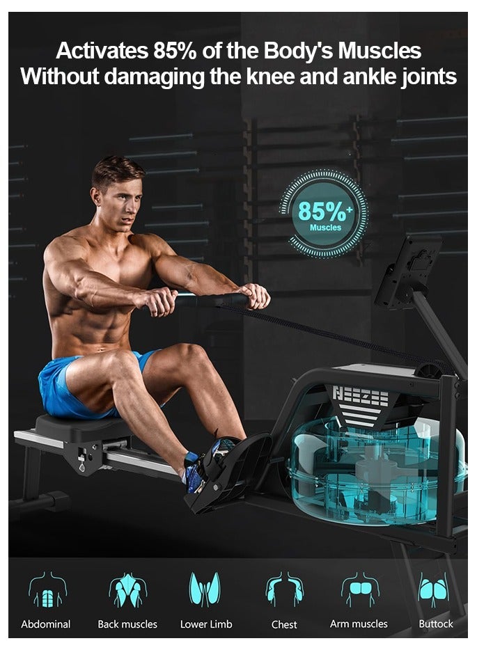 Sumkyle Rowing Machine Water resistance force Material of high quality steel Home Use Bluetooth Enabled With Tablet Stand And Comfortable Seat Cushion 120KG Load Bearing Support Kinomap And Fitshow Applications And other applications  - Image 2