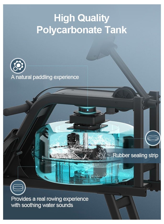 Sumkyle Rowing Machine Water resistance force Material of high quality steel Home Use Bluetooth Enabled With Tablet Stand And Comfortable Seat Cushion 120KG Load Bearing Support Kinomap And Fitshow Applications And other applications  - Image 5