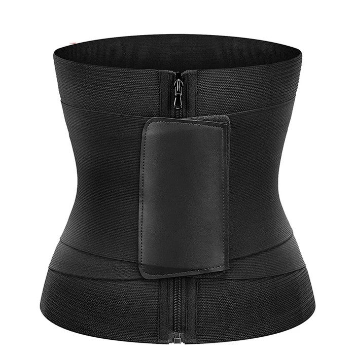 Bluejw Sport Zipper Waist Trimmer Belt Girdle Slimming Corset Bustier Sexy 2-in-1 Shapewear Waist Trainer with Steel Boning - Waist Trimmers - Image 1