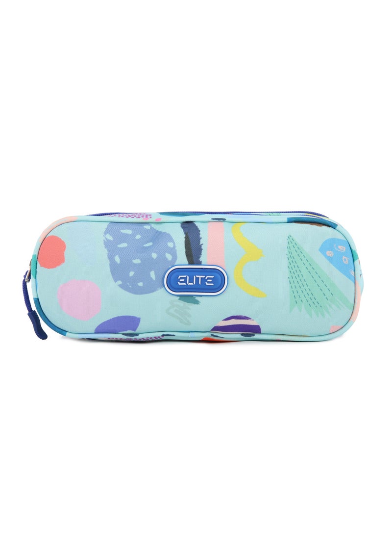 Elite Elite Big Capacity Pencil Case Large Storage Bag 3 Compartments Canvas Pencil Pouch - No:GS218 - Blue  - Image 1