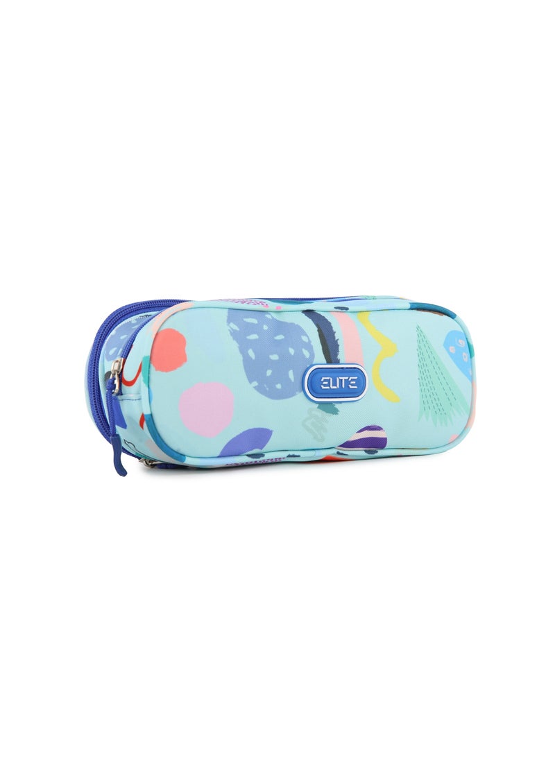 Elite Elite Big Capacity Pencil Case Large Storage Bag 3 Compartments Canvas Pencil Pouch - No:GS218 - Blue  - Image 2