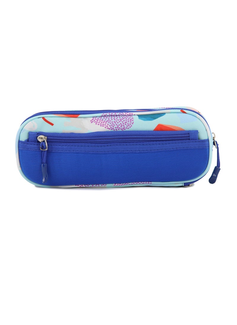Elite Elite Big Capacity Pencil Case Large Storage Bag 3 Compartments Canvas Pencil Pouch - No:GS218 - Blue  - Image 3