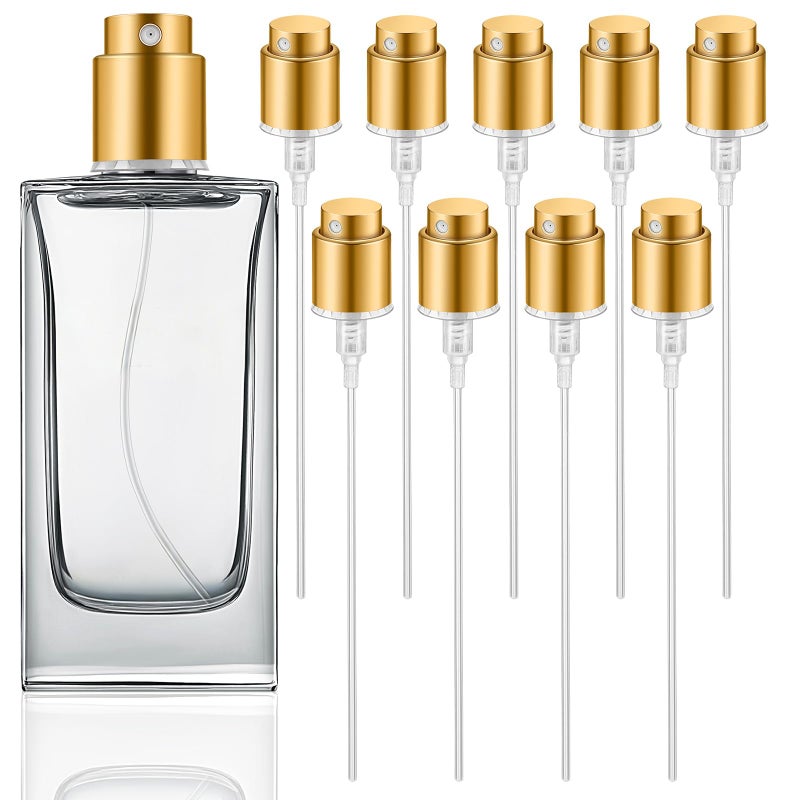 DOITOOL 10 Pcs Perfume Top Replacement Cap 15mm Perfume Spray Nozzle Golden Spray Bottle Top Plastic Press Pump Sprayers for DIY Fragrance Accessory - Image 3