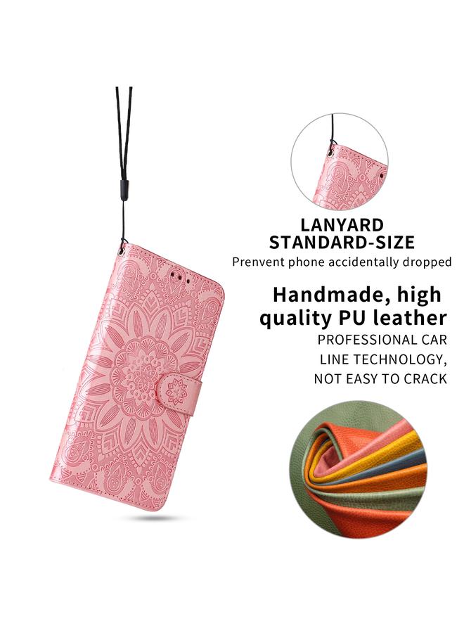 Zaboon Case For Infinix Smart 5 Embossed Sunflower Leather Phone Case - Image 5