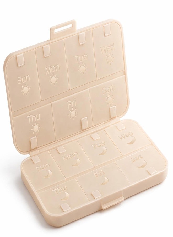 Elokipoe [Upgrade Version] Foldable Weekly Pill Organizer 2 Times A Day, Large 7 Day Medicine Pill Organizers w/Permanent Etched Labels, Weekly AM PM Pills Box Case Travel for Vitamin Supplements, Fish Oil - Image 1