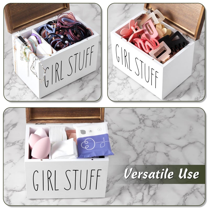 DRASTAR Tampon Holder for Bathroom, Feminine Product Organizer, Pad Organize Case with hinged lid, Shark Week Tampon Storage, Lady Stuff Box for Bathroom Accessories - Image 5