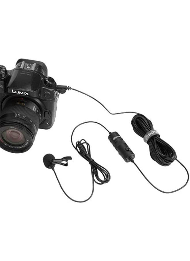 BOYA - BY-M1 by Shotgun Video Microphone by-M1 Ultimate 3.5mm Lapel Mic Clip-On Video Recording Omnidirectional Condenser for iPhone Android Smartphone Mac Tablet DSLR Camcorder, Black - Image 1