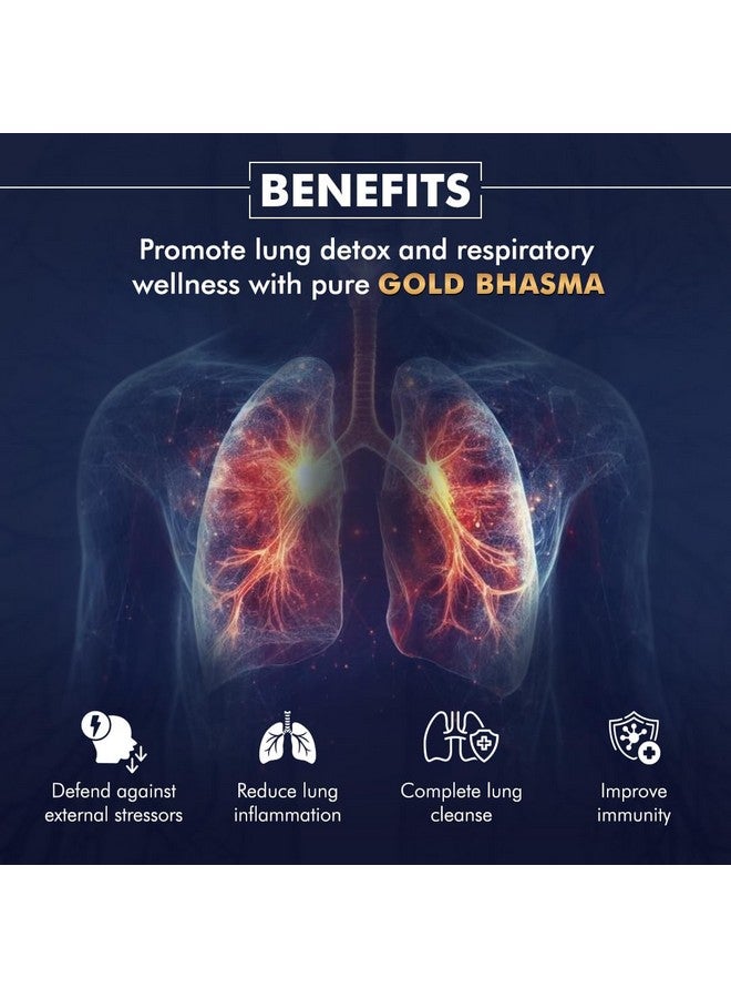 Swarnakayu Lung Detox Supplements for Smokers & Pollution Support, Removes Tar & Toxins - 24K Swarna Bhasma (Gold Ash), Vasa - Lung Detox Tablets for Respiratory Health - For Men & Women (30 Tablet) - Image 2