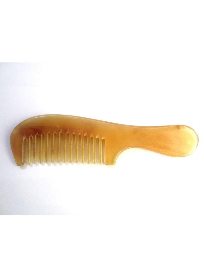 Myhsmooth Sh1Wmt Wide Tooth 100% Handmade Premium Quality Natural Sheep Horn Comb With Handle(7.5Long) - Image 4