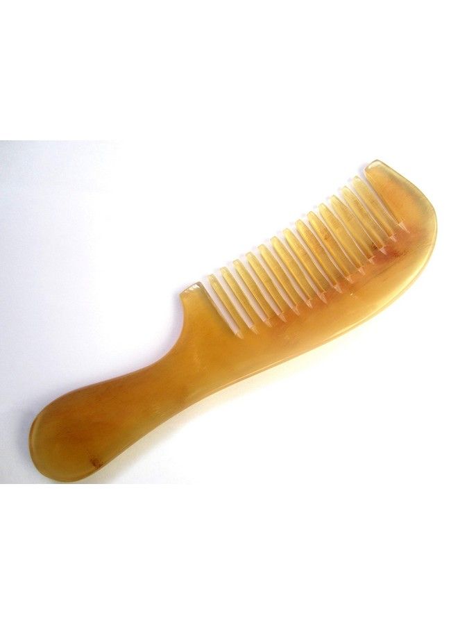 Myhsmooth Sh1Wmt Wide Tooth 100% Handmade Premium Quality Natural Sheep Horn Comb With Handle(7.5Long) - Image 3