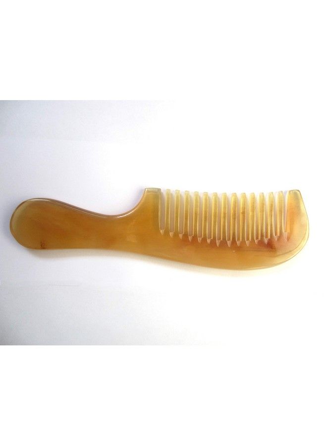 Myhsmooth Sh1Wmt Wide Tooth 100% Handmade Premium Quality Natural Sheep Horn Comb With Handle(7.5Long) - Image 5
