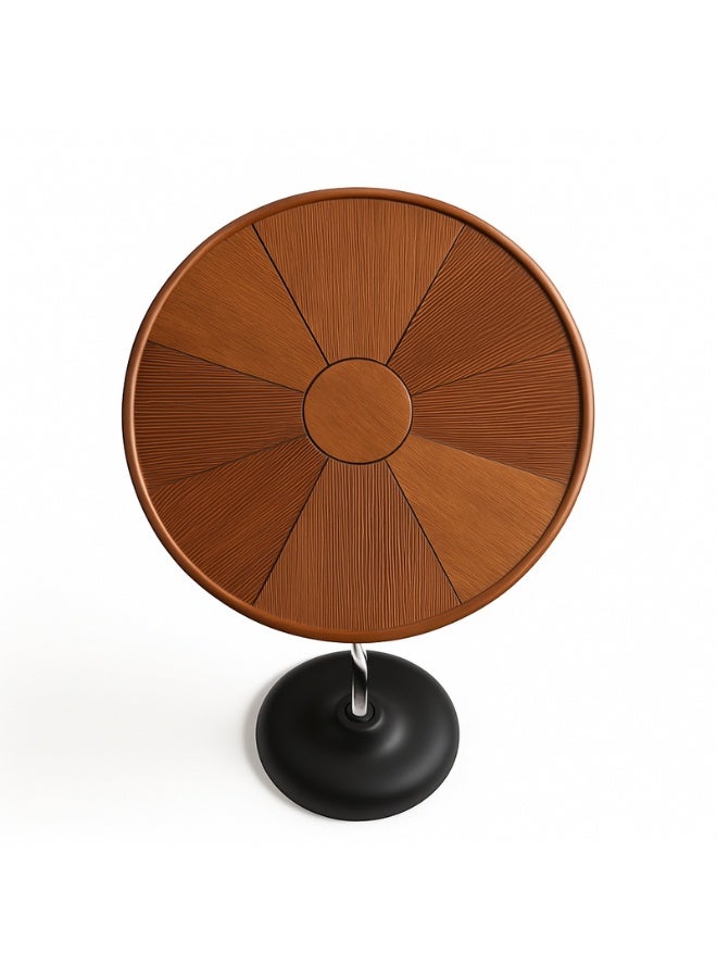 YI ONE Corner Table – Stainless Steel & Solid Wood Round Luxury Side Table, Brown Finish, for Sofa or Bed - Image 3