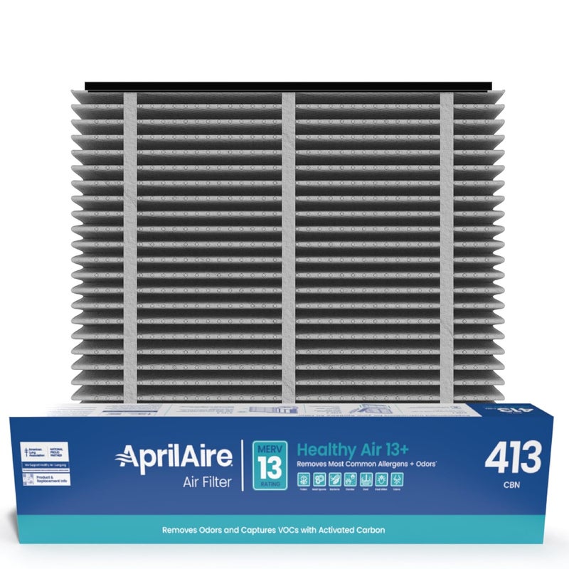 Aprilaire AprilAire 413CBN Replacement Filter for AprilAire Whole House Air Purifiers  MERV 13 with Carbon Healthy Home Allergy  Odor Reduction 16x25x4 Air Filter Pack of 1  - Image 1