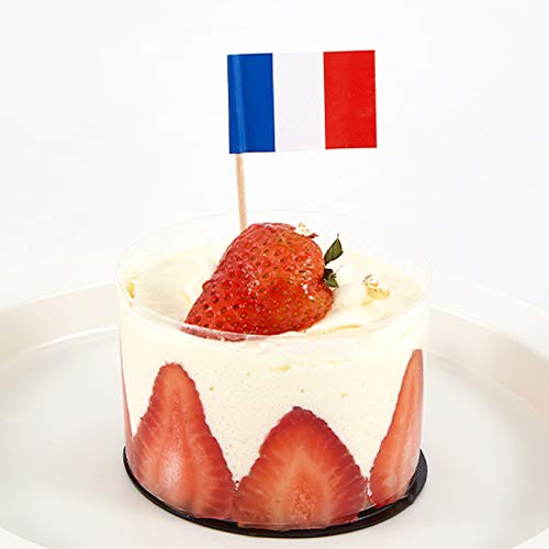 JAVD CYPS 100 Pcs France Flag French Toothpick Flags, Small Mini Stick Cupcake Toppers French Flags,Country Picks Party Decoration Celebration Cocktail Food Bar Cake Flags - Image 4